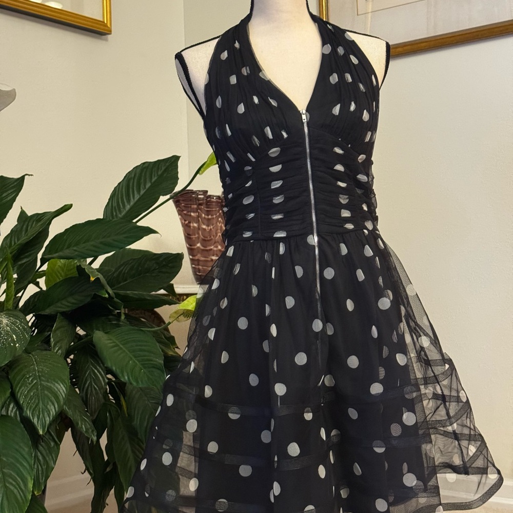 Betsey Johnson Black Dress with White Dots